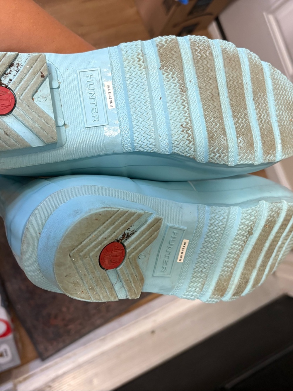 Hunter Tall Waterproof Rain Boots in Robins Egg Blue - Picture 12 of 14